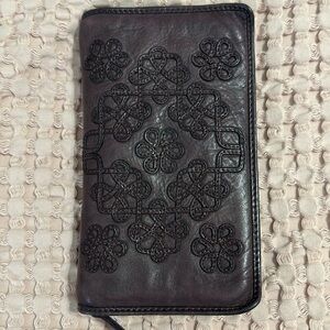 Beautiful embroidered leather wallet